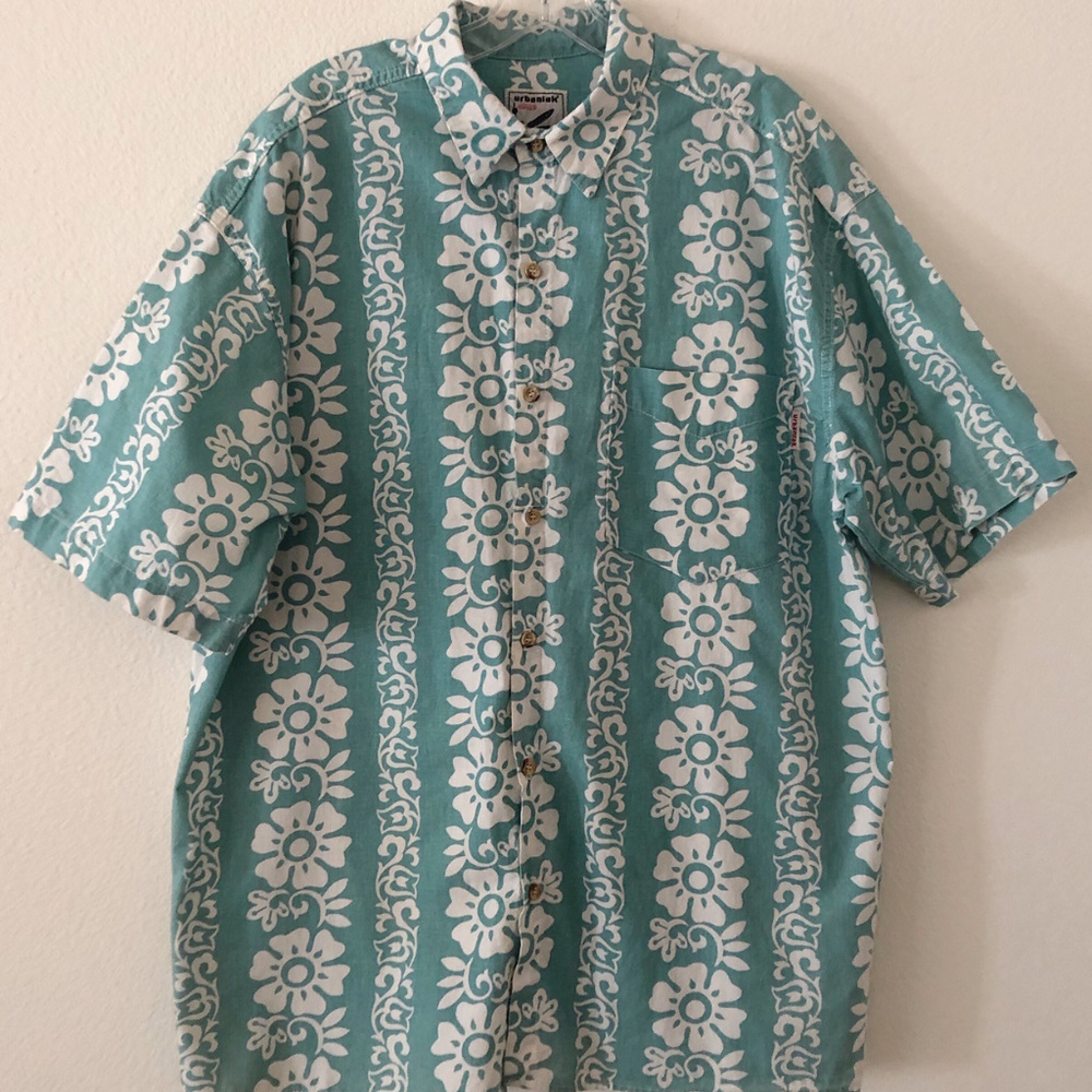 Urbaniak Mens Button Down Classic Surf XL Green